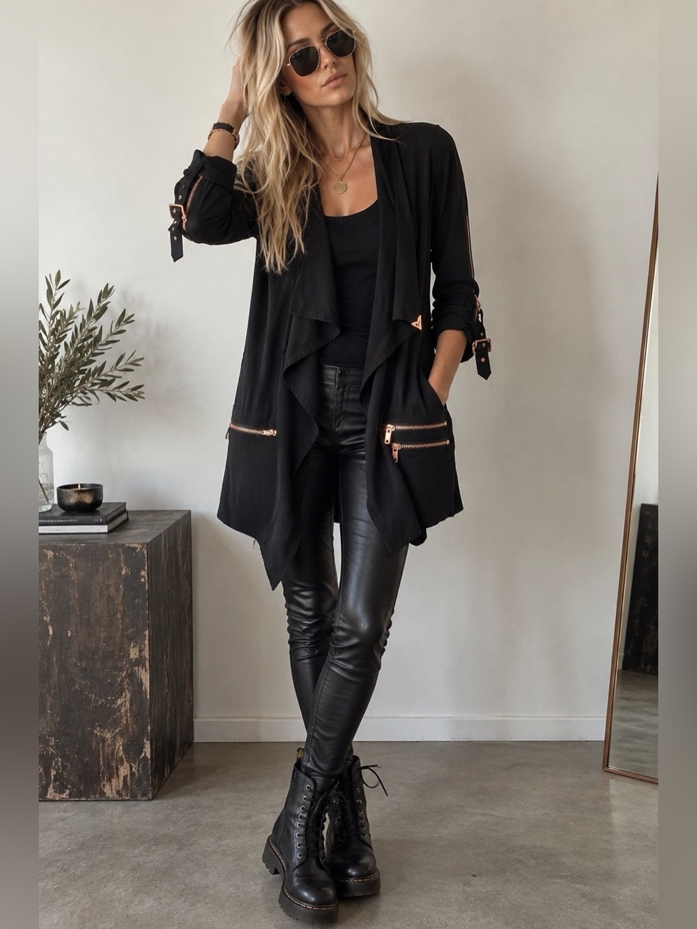 One Teaspoon Black & Rose Gold Blazer